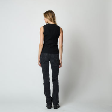 1970s Louis Feraud Black Silver Sequin Waistcoat