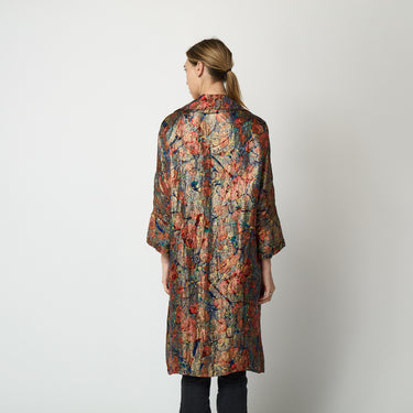 1930s Rainbow Floral and Gold Lame Jacket with Cream Silk Lining