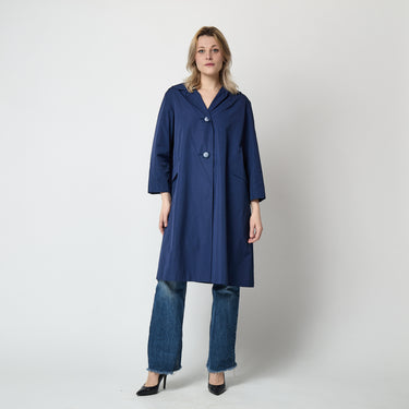 1960s Franck and Fils French Blue Swing Coat