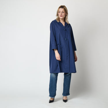 1960s Franck and Fils French Blue Swing Coat