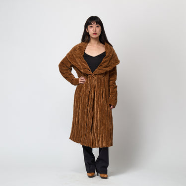 2009 Donna Karan Brown Chenille Shawl Coat