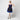 1980s Roots Blue Lace Bow Detail Cocktail Dress with Structured Bodice
