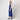Susan Small 1970s Blue Silk/ Linen Beaded Maxi Dress