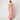1930s Peach Pink Patterned Velvet Gown with Rhinestone Belt Buckle