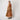 1970s Madelyn Modes Orange Metallic Paisley Angel Sleeve Maxi Dress