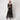 1930s Black Floral Lace Maxi Dress with Deep Mesh Flounce