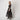 1930s Black Floral Lace Maxi Dress with Deep Mesh Flounce