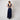 1970s French Couture Navy Jersey Embellished Grecian Dress