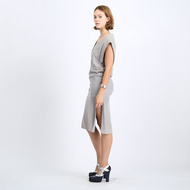 1970s Gucci Soft Grey Suede Utility Style Dress
