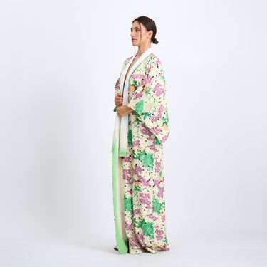 1960s Japanese Silk Screen Printed Tomesode Kimono