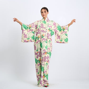 1960s Japanese Silk Screen Printed Tomesode Kimono