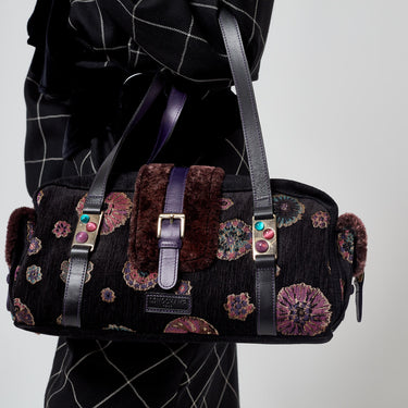 ARCHIVE - Y2K Longchamp Purple Embellished Carpet Bag
