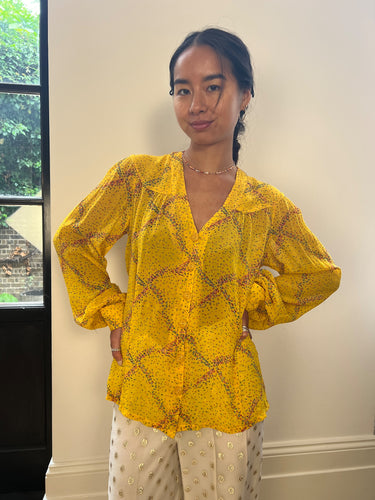 ARCHIVE - 1970s Jeff Banks Sunshine Yellow Crepe Shirt