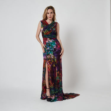 ARCHIVE - 2011 Erdem Runway Documented Multi Coloured Abstract Print Dress