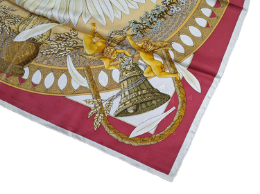 ARCHIVE - 1999 Hermès Red “Amours” by Annie Faivre 90cm Silk Twill Scarf