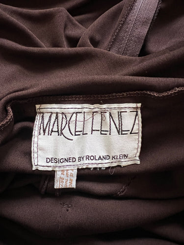 ARCHIVE - 1970s Roland Klein Brown Silk Jersey Maxi Dress