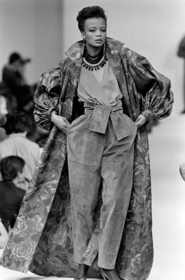 ARCHIVE - 1985 Saint Laurent Runway Documented Grey Leather Trousers