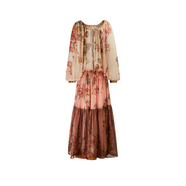 2005 Runway Documented Roberto Cavalli Silk Floral Maxi Dress