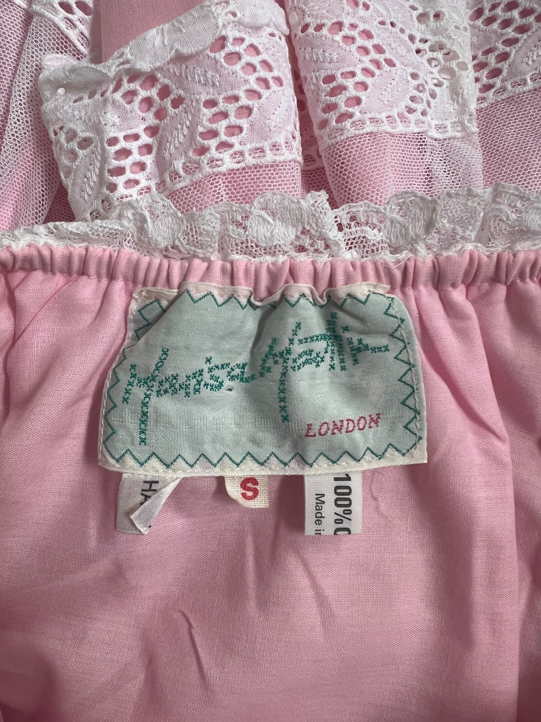Martin Ruffle 1970s Marisa Martin Pink and White Lace Ruffle Blouse – CIRCA VINTAGE