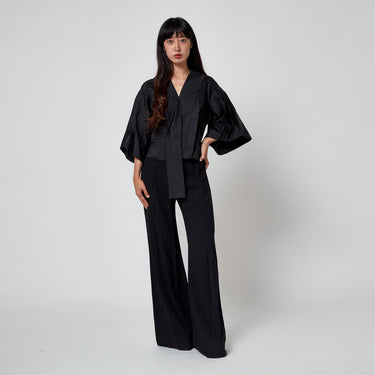 ARCHIVE - 2003 Alexander McQueen Runway Documented Black Silk Kimono Jacket