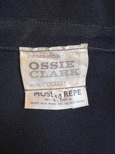 ARCHIVE - 1970s Ossie Clark Black Moss Crepe Trouser Suit