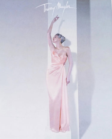1999 Thierry Mugler Runway Documented Pale Pink Satin Gown