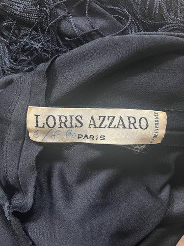 ARCHIVE - 1970s Documented Loris Azzaro Black Tassel Column Dress