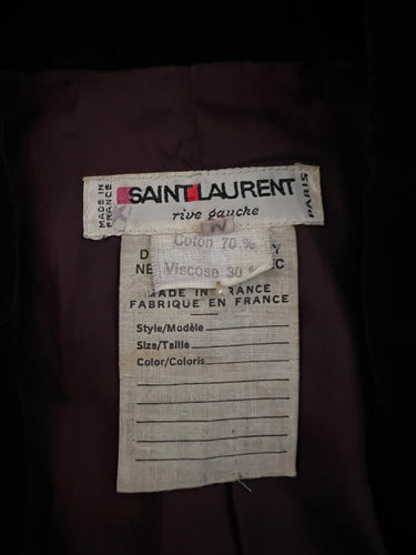 ARCHIVE - 1980s Yves Saint Laurent Plum Velvet Jacket