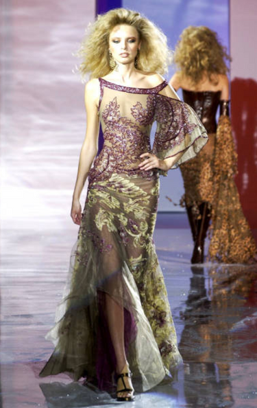 2003 Zuhair Murad Haute Couture Embroidered Tulle Beaded Dress