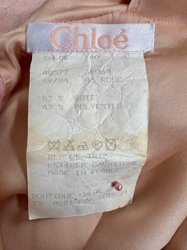 1999 Chloe Runway Documented Pink Jacquard Low-Back Gown
