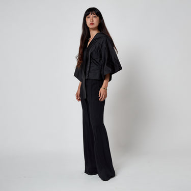 ARCHIVE - 2003 Alexander McQueen Runway Documented Black Silk Kimono Jacket