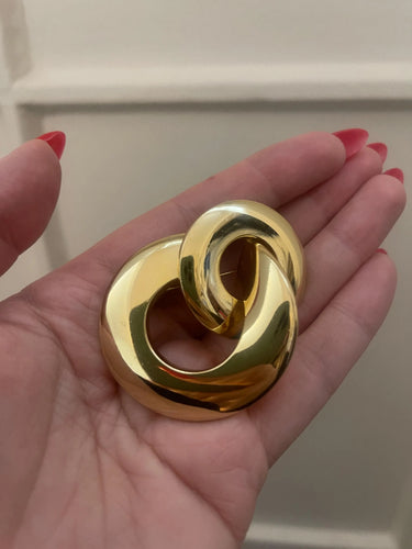 ARCHIVE - 1970s Christian Dior Gold Intertwined Circles Brooch