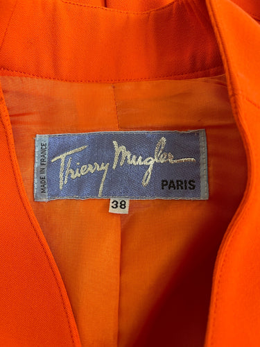1989 Thierry Mugler Runway Documented Tangerine Orange Jacket