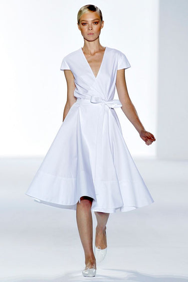 2011 Runway Documented Chloé White Cotton Wrap-Dress