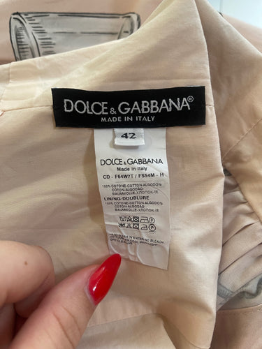 ARCHIVE - 2017 Dolce and Gabbana Novelty Kitchen Print Dress with Elaborate Buttons