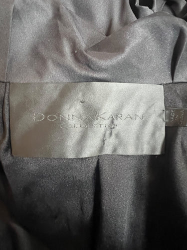 ARCHIVE - 2000s Donna Karan Silk Blend Dress Coat with Ruching Effect
