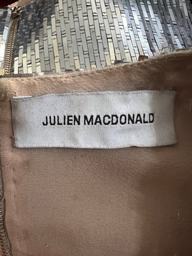 ARCHIVE - 2016 Julien Macdonald Runway Silver and Gold Paillette Top and Skirt