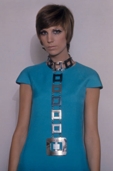 1969 Pierre Cardin Haute Couture Silver Collar Necklace
