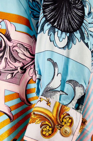 1992 Gianni Versace Runway Documented Baroque Print Silk Shirt
