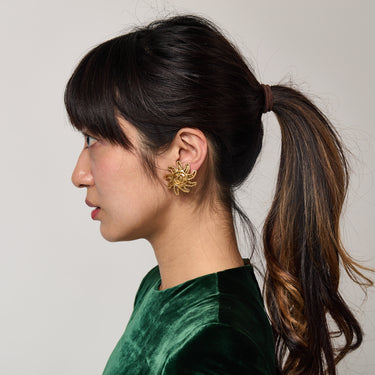 1994 Chanel Gold Sun CC Earrings