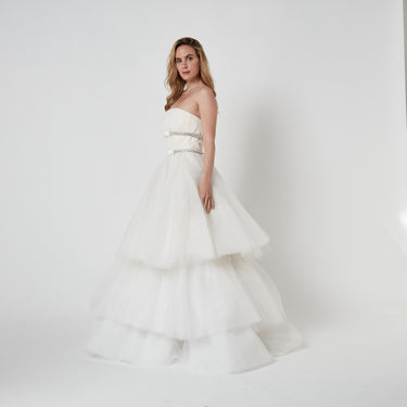 2016 Oscar De La Renta Runway 2-Looks-in-1 Three Tier Tulle Wedding Dress