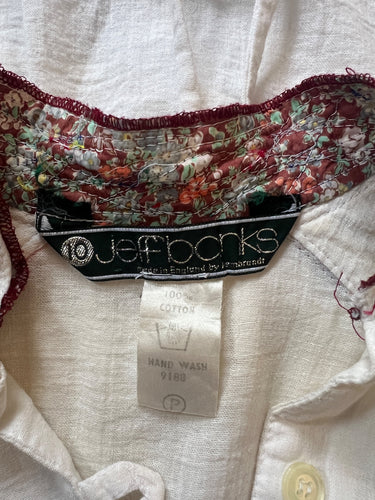 1970s Jeff Banks Cotton Shirt with Patchwork Appliqué