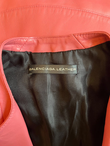 2012 Nicolas Ghesquière for Balenciaga Pink Leather Motorcycle Jacket