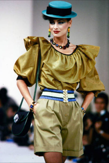 ARCHIVE - 1982 Yves Saint Laurent Runway Documented Blue and Green Belt