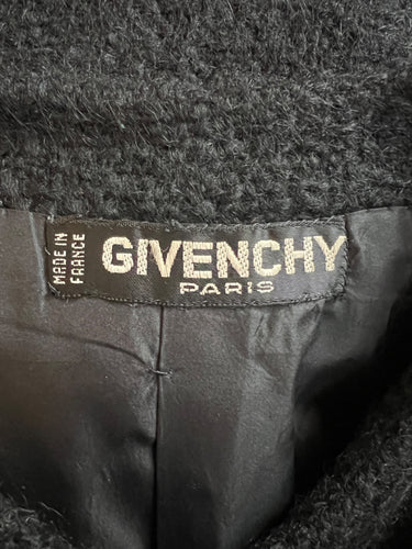 ARCHIVE - 1962 Givenchy Haute Couture Black Angora Wool Skirt Suit