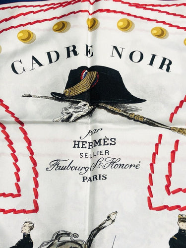 ARCHIVE - 1960 Hermès Red “Cadre Noir” by G. Margot 90cm Silk Twill Scarf