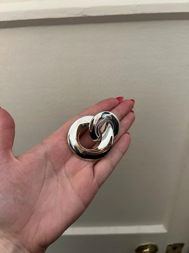 ARCHIVE - 1970s Christian Dior Silver Intertwined Circles Brooch