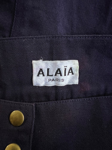 1986 Alaïa Documented Indigo Cotton Pencil Skirt with Zip