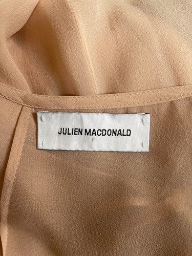 2013 Julien Macdonald Pink and Black Ombre Silk Cape
