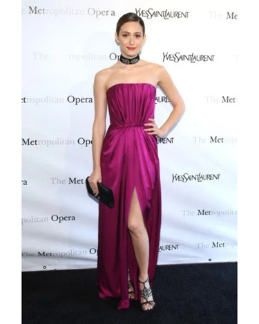 2009 Yves Saint Laurent Black Silk Strapless Maxi-Dress